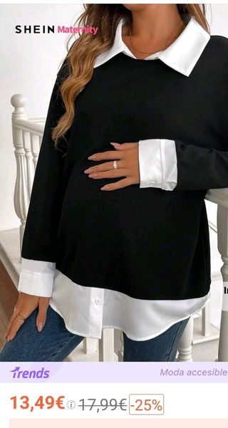 Blusa SHEIN Maternidad Talla M Negra