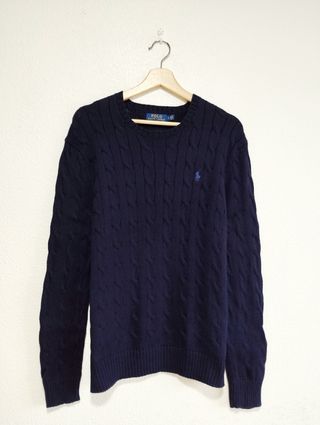 Jersey Polo Ralph Lauren trenzado azul Talla M