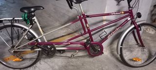 Bicicleta tándem morada