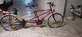 Bicicleta tándem morada