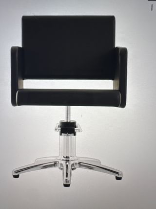 Silla de peluquería negra y plateada