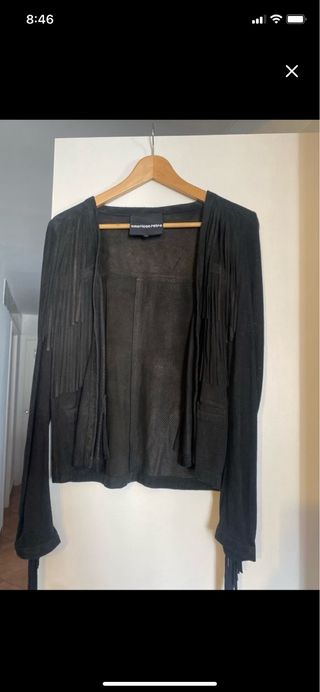 Chaqueta de piel American Vintage negra