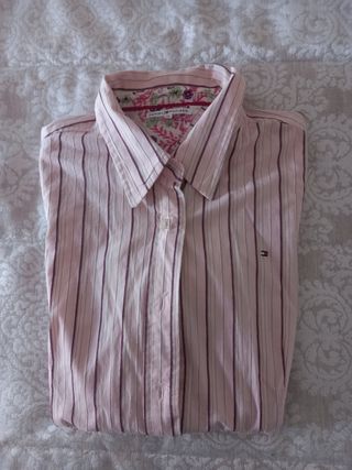 Camisa chica Tommy Hilfiger rosa a rayas