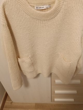 Jersey  beige con bolsillos