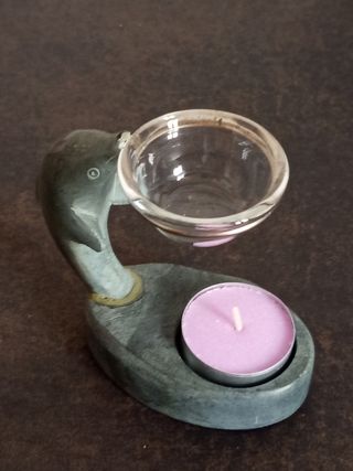 Figura Delfín Piedra Tallada para Quemar Esencias