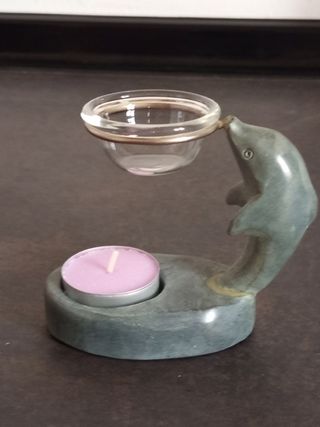 Figura Delfín Piedra Tallada para Quemar Esencias