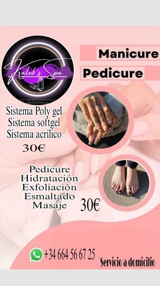 Servicio de manicura y pedicura a domicilio,
