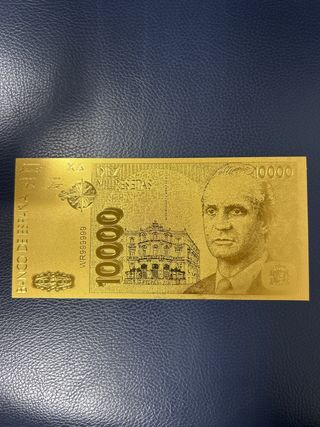 Billete 10000 pesetas baño oro España