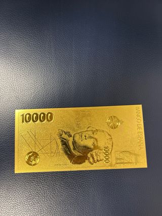 Billete 10000 pesetas baño oro España