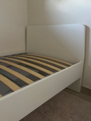 Cama infantil blanca 90x190