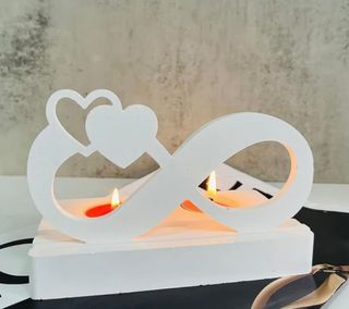 Portacandele infinito con cuori