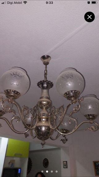 Lámpara Vintage 6 Brazos Plata