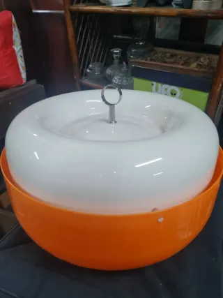 Lampada Medusa Guzzini  vintage arancione e bianca