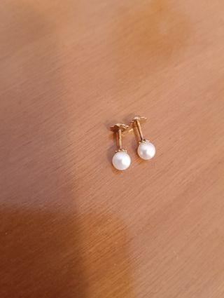 Pendientes Oro 18k Perla Bebé