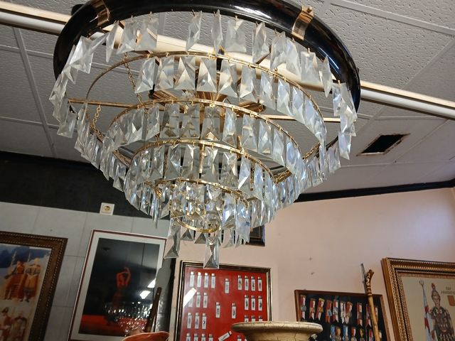 Lámpara de araña de cristal antigua 7 lámparas 