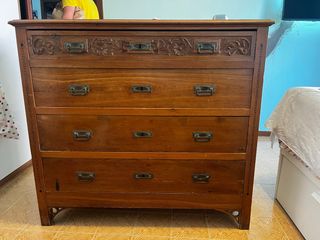 Cassettiera vintage 4 cassetti legno 1910