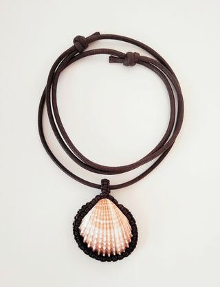 Collana macramè conchiglia naturale
