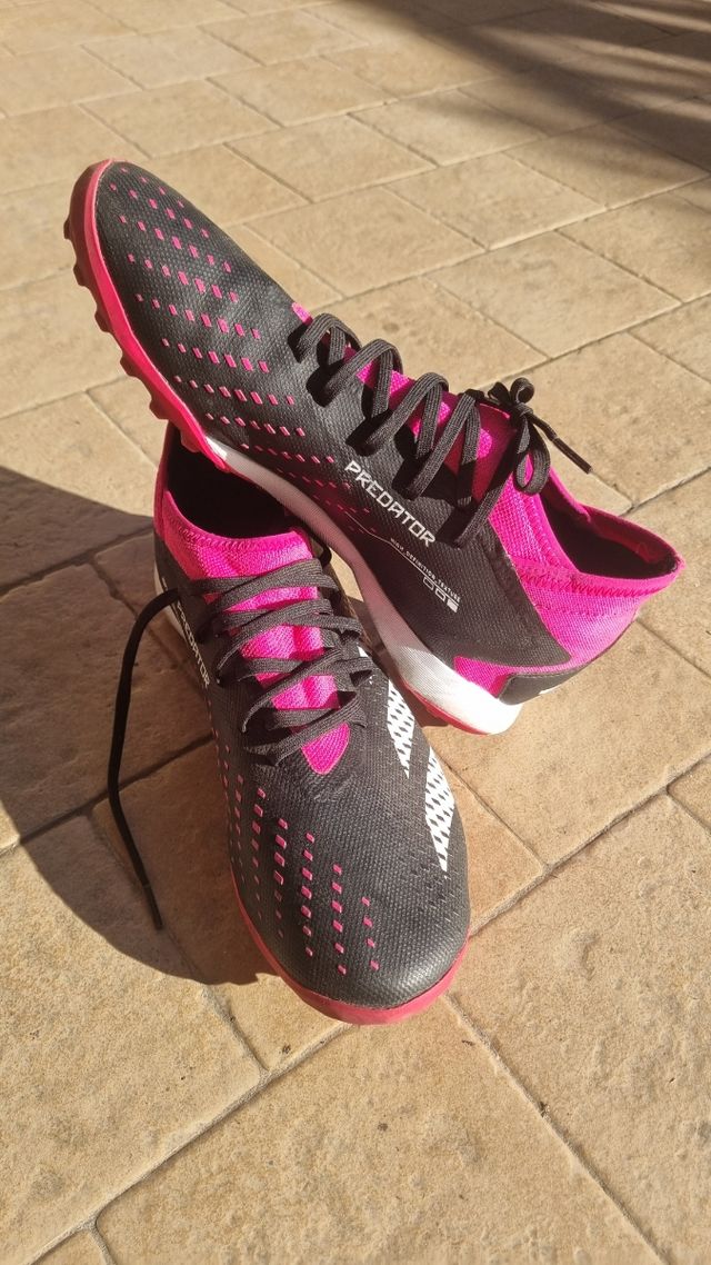 Scarpette Adidas Predator 44 Nero/Rosa usate 1 vol
