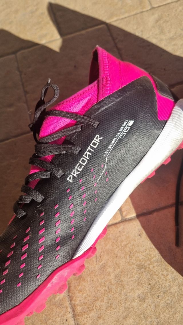 Scarpette Adidas Predator 44 Nero/Rosa usate 1 vol