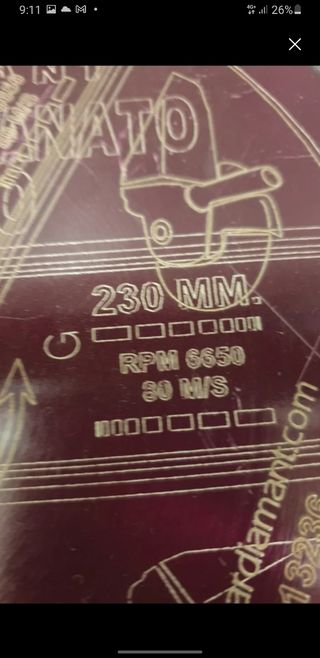 Disco de diamante para radial grande