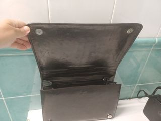 Bolso cartera piel cocodrilo negro