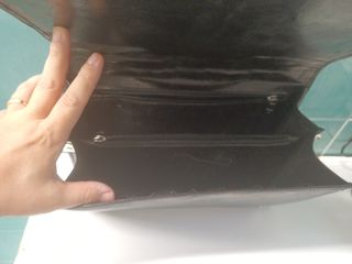 Bolso cartera piel cocodrilo negro