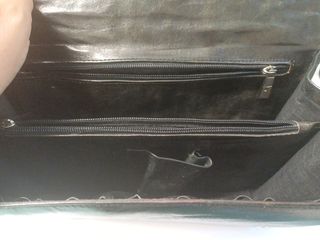 Bolso cartera piel cocodrilo negro