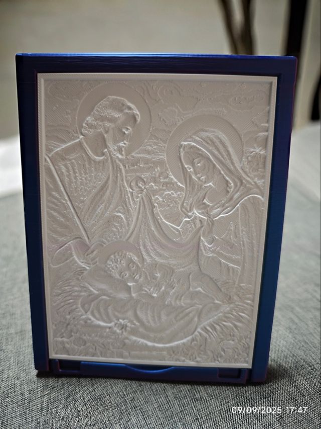 Litofania 3D a colori Sacra Famiglia