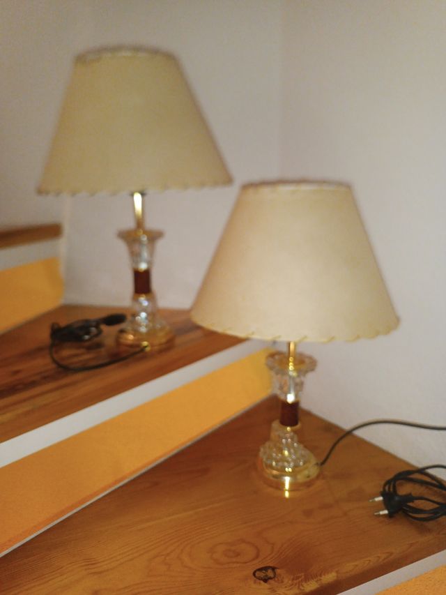 Juego 2 Lámparas Vintage Cristal