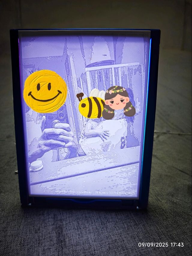 Litofania 3D Bianco e Nero