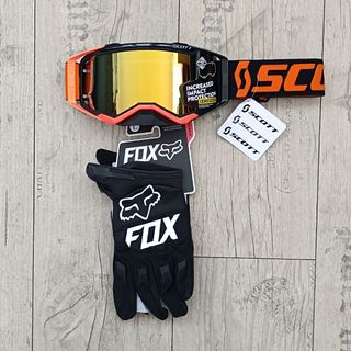 Pack de gafas y guantes para enduro motocross quad