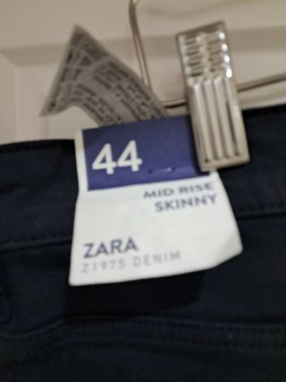 Pantalónes Zara Mujer Negro con Detalles Brillante