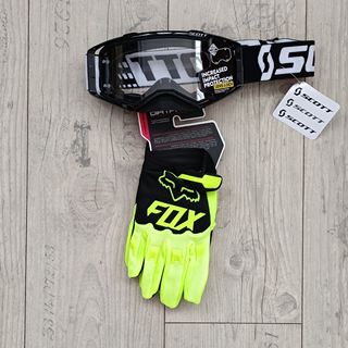 Pack de gafas y guantes para enduro motocross quad