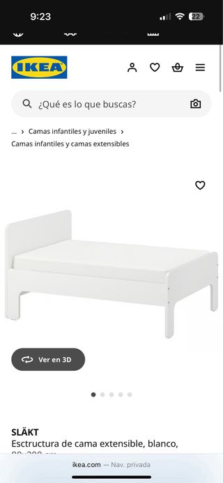 Estructura Cama Extensible IKEA SLÄKT Blanca