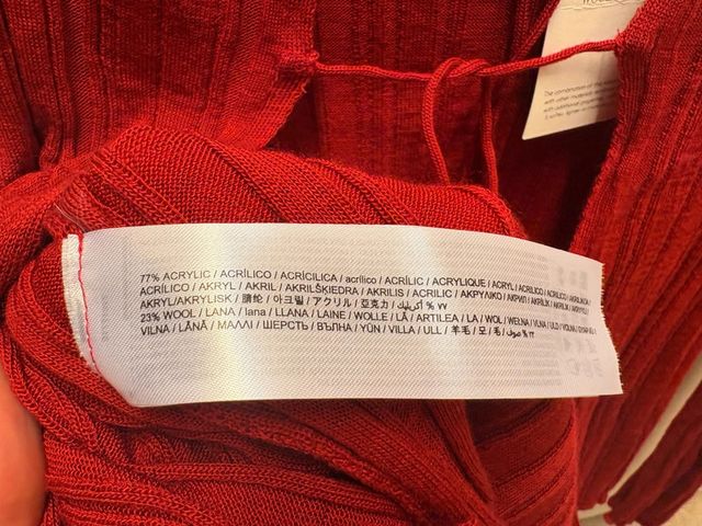 Cardigan Mango Rojo Acrílico y Lana