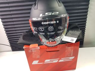 Casco Moto Jet LS2 Copter II Negro Mate