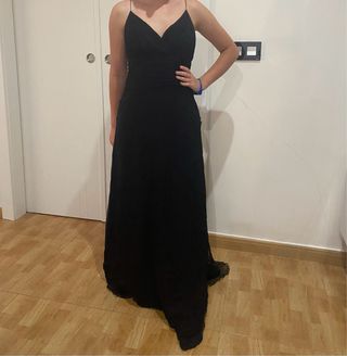 Vestido largo Massimo Dutti negro