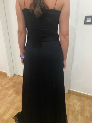 Vestido largo Massimo Dutti negro