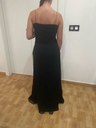 Vestido largo Massimo Dutti negro
