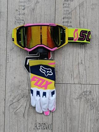 Pack de gafas y guantes para enduro motocross quad