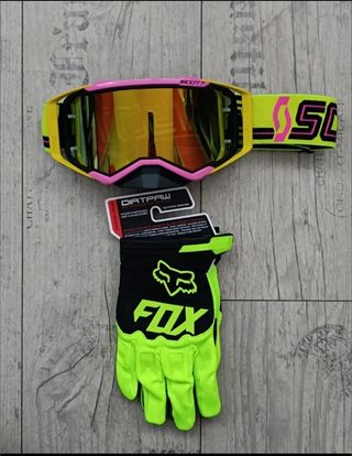 Pack de gafas y guantes para enduro motocross quad