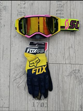 Pack de gafas y guantes para enduro motocross quad