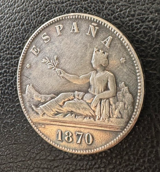 Moneda 5 Pesetas 1870 Gobierno Provisional