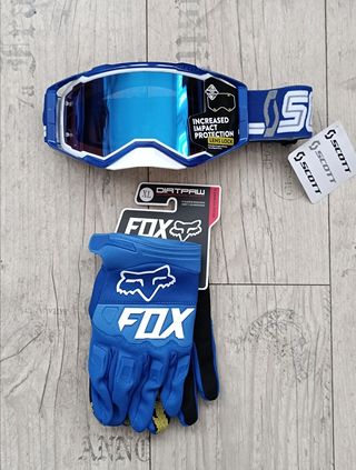 Pack de gafas y guantes para enduro motocross quad