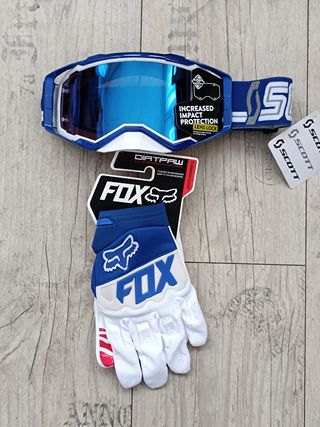 Pack de gafas y guantes para enduro motocross quad