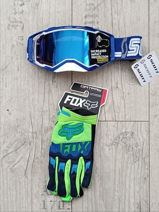 Pack de gafas y guantes para enduro motocross quad