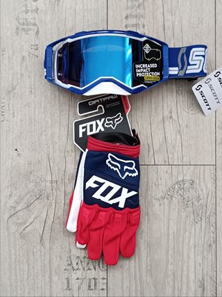 Pack de gafas y guantes para enduro motocross quad