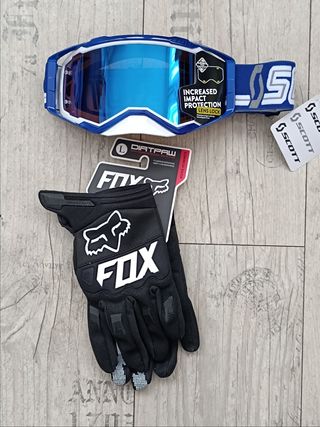 Pack de gafas y guantes para enduro motocross quad