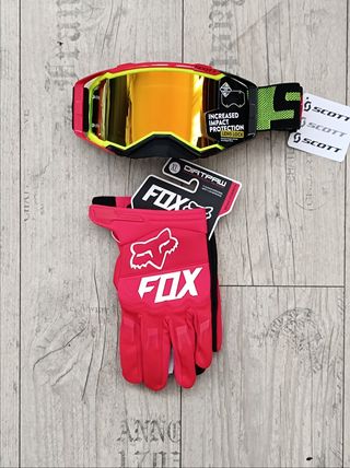 Pack de gafas y guantes para enduro motocross quad