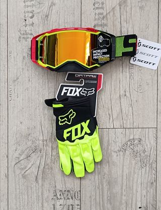 Pack de gafas y guantes para enduro motocross quad